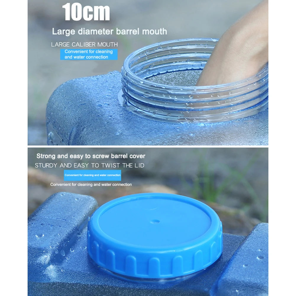 18/20/22L Car Water Buckets Food Grade Water Storage Tanks Driving Pure Car Water Tank Container with Faucet for Outdoor Camping