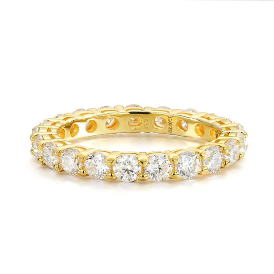 18k Gold Plated 3/3.5mm All Moissanite Diamond Rings