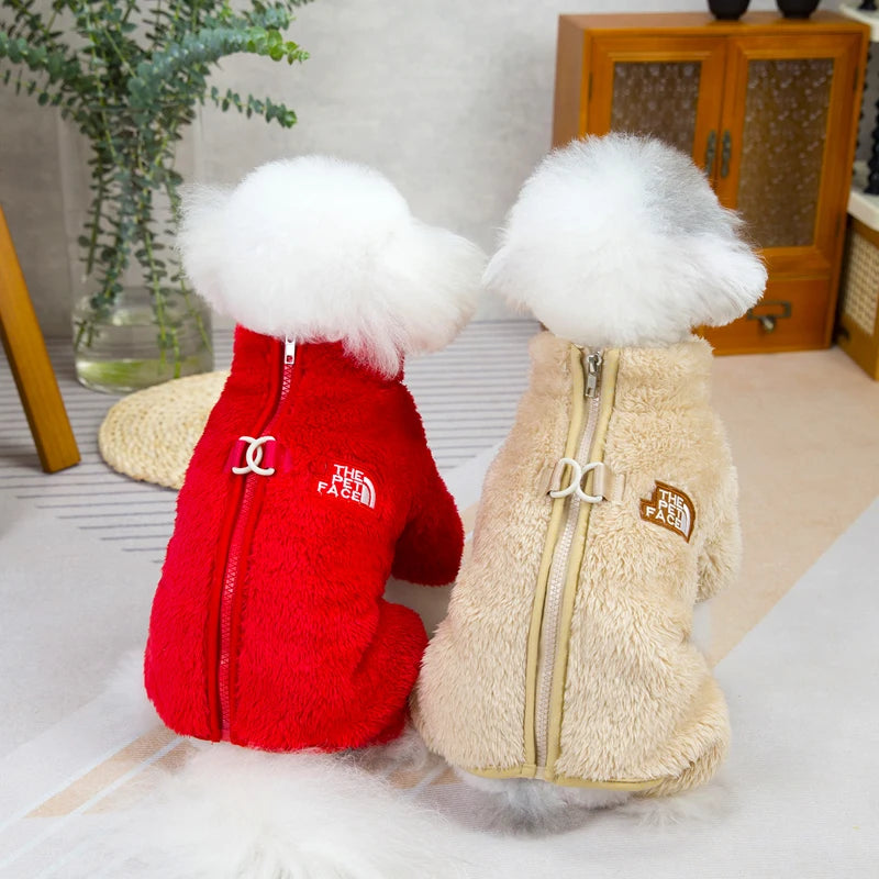 NEW Winter Dogs Jumpsuit Coat with Zipper Warm Pet Jacket Overalls for Small Dogs Cats Chihuahua Clothes Maltese Bulldog Onesies