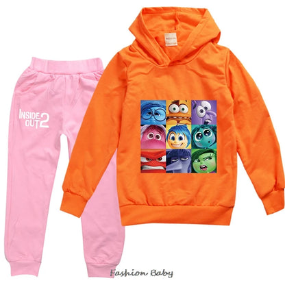 Inside Out2 Kids Hooded Clothes Baby Boys Tracksuit