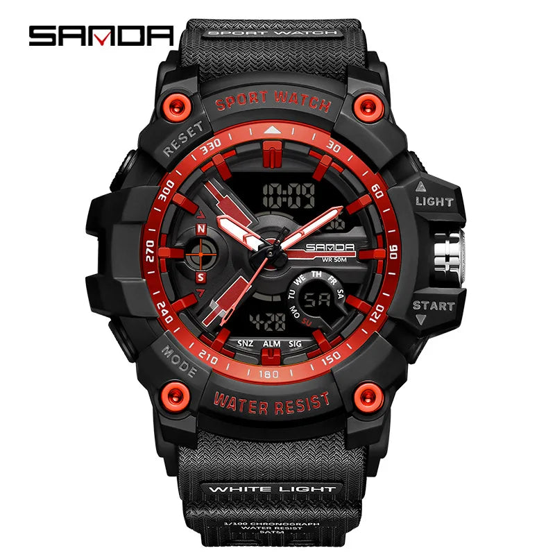 2024 Sports Digital Watches Men Dual Display Watches Quartz Waterproof Wristwatch Quartz Male Clcok Watch For relogio masculino