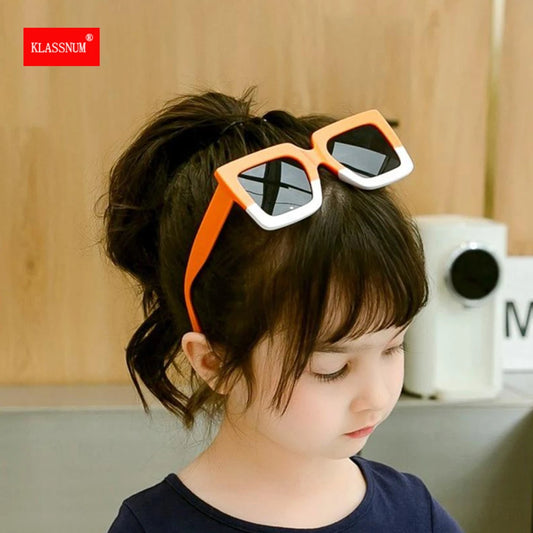 Kids Sunglasses Boy Girls Oversize Square Sun Glasses 2023 Trendy Baby Sunglasses Double Color Frame Children Fashion Shade 1PCs