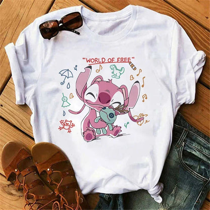 stitch T Shirt Women Summer Tops Cartoon