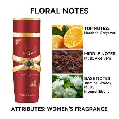 250ML Arabian Fragrance Perfume, Bergamot, Jasmine Musk