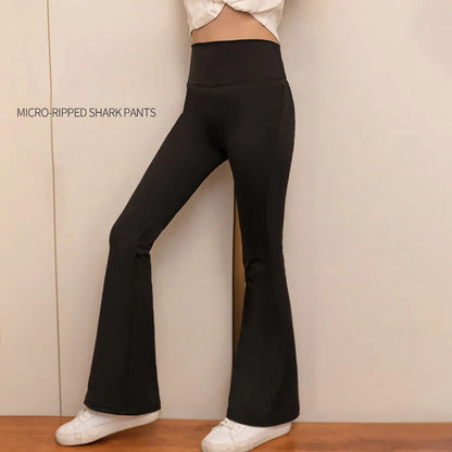 Girls High Waist Flared Pants for Spring and Autumn Kids Fashion Tight Leggings with Stylish Elastic Teenager Bottoms Clothes