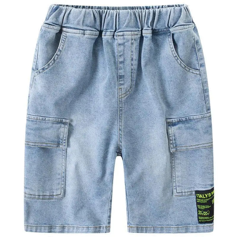 Teenage Boys Denim Shorts 2024New Children Boy Summer Pants Kids Jeans 4 5 6 7 8 9 10 11 12 13 14 15 Years