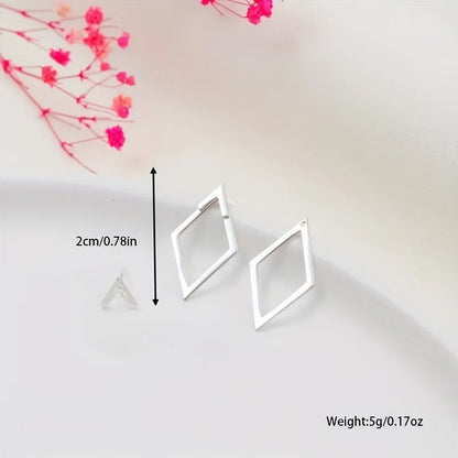 Retro Minimalist Geometric Square Detachable Triangles Stud Earrings for Women Fashion Jewelry Accessories Party Gifts