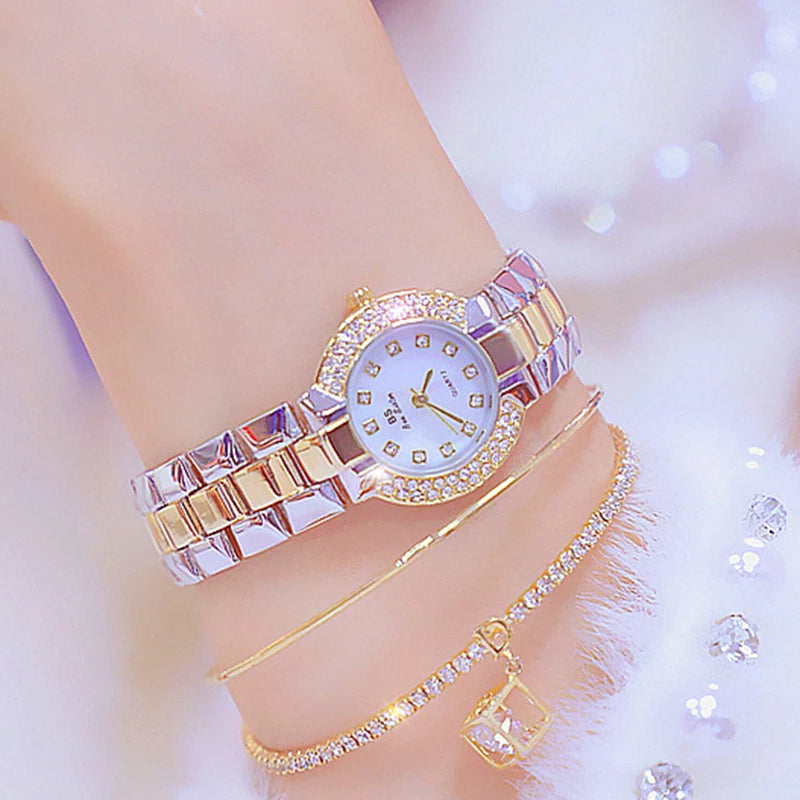 Top Brand Luxury Dress Women Watch Gold Women Wrist Watch Quartz Rhinestone Ladies Watches Female Clock Bayan Kol Saati