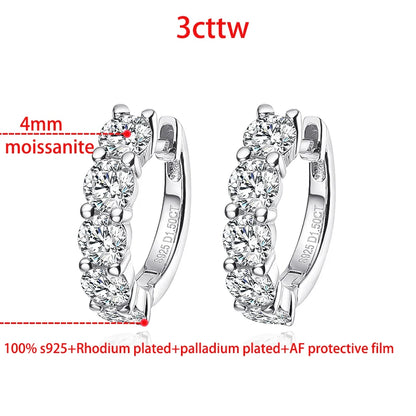 18k 3cttw Moissanite Hoop Earring