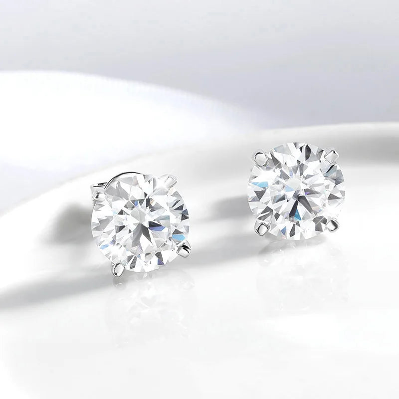 0.2-2CT GRA Certified Moissanite Stud Earrings