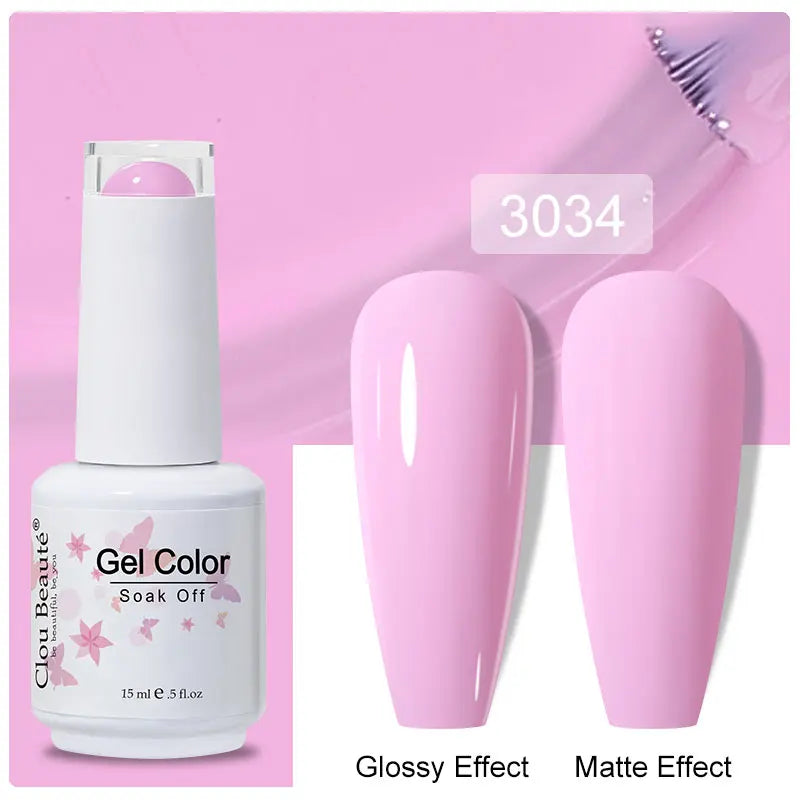 Clou Beaute Gel Nail Polish Pretty Color Salon Professional Sugar Nails Art Gels Varnish Soak Off UV LED 15ml Gel Polish Lacquer