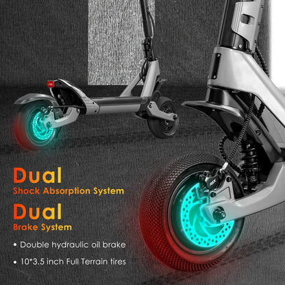 HEZZO F6 Folding Electric Scooter 40MPH 60V 3200W Dual Motors 10 Inch Off-road Escooter 23AH 40 Miles Long Range Full Suspension