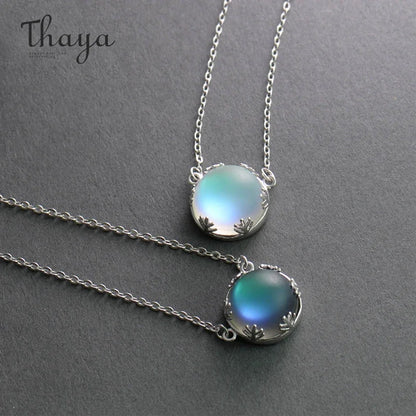 Thaya 55cm Aurora Pendant Necklace Fashion Crystal Chorker Gemstone S925 Silver Necklace for Women Elegant Jewelry for Party