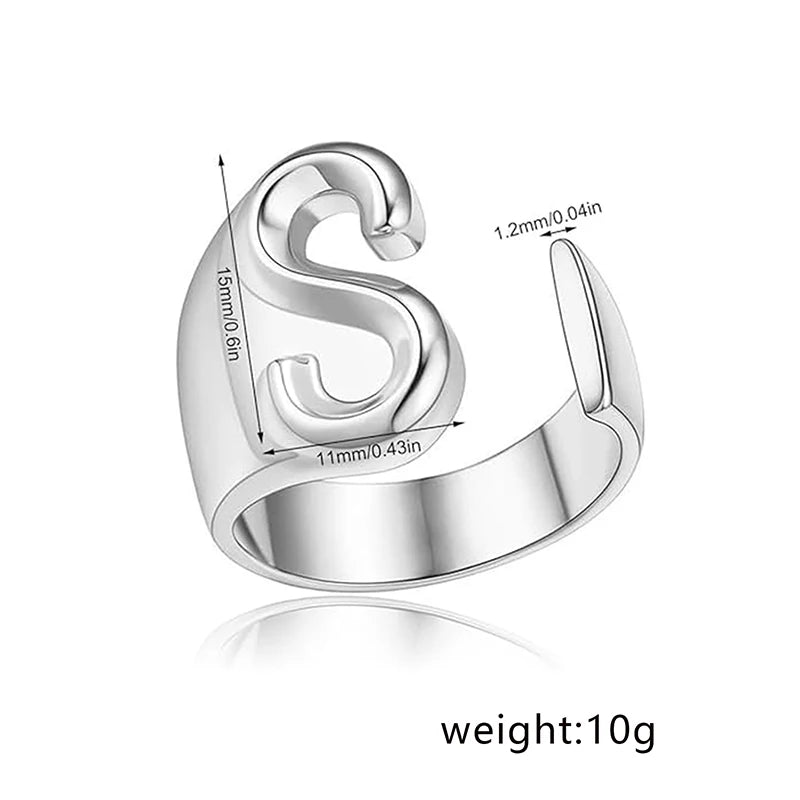 4 PCS Silver Plated Letter G U T S Ring Set Fashion Adjustable GUTS Rings For Women Fans Gifts