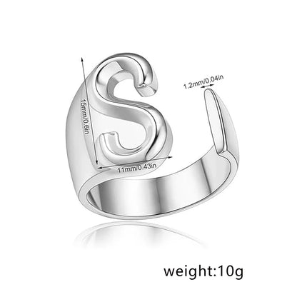 4 PCS Silver Plated Letter G U T S Ring Set Fashion Adjustable GUTS Rings For Women Fans Gifts