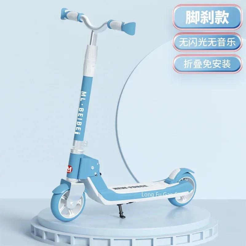 Scooter for children aged 6-10 to 12, adult boys and girls, two wheeled folding pedal sliding roller coaster