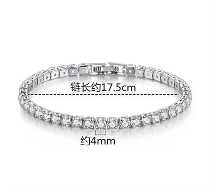 2-6.5mm Real Moissanite Tennis Bracelet for Women Christmas Gift Platinum Plated 100% 925 Sterling Silver Wedding Jewelry