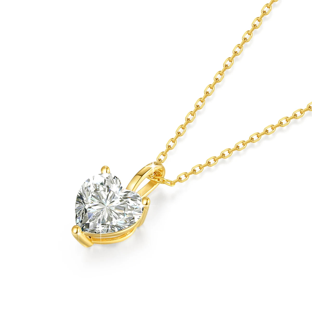 Genuine 14K Gold Heart Moissanite Necklace 1CT/2CT/3CT AU585 Pendant Classic for Women Anniversary Party Gift Trendy Jewelry