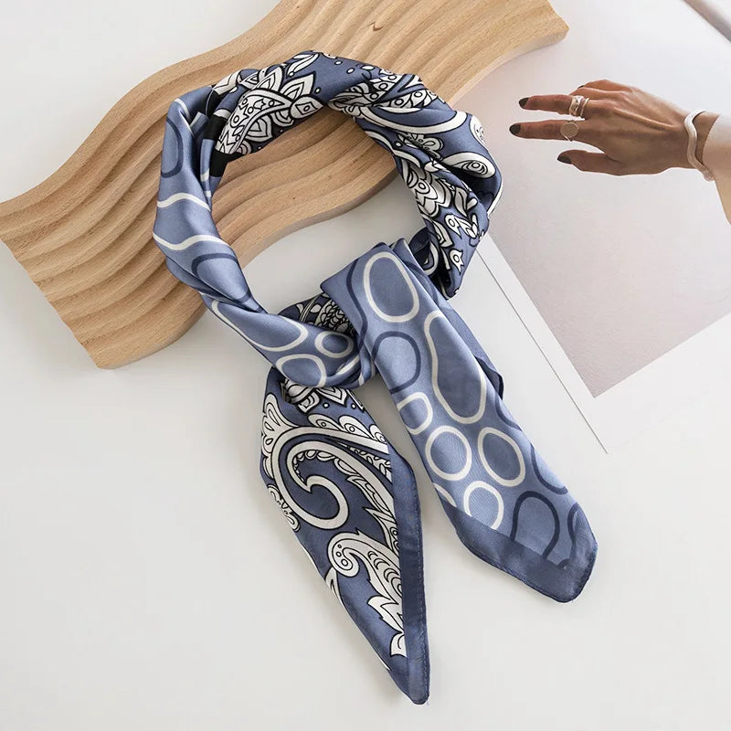 2023 Blooming Cashew Print Square Scarf Women Bandana Hairband Lady Head Wraps Female Shawl Fashion Neckerchief New