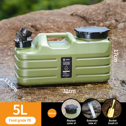 5L Camping Water Container Large Capacity Outdoor Water Bucket Portable Car Water Tank with Faucet for Camping Cooking Picnic