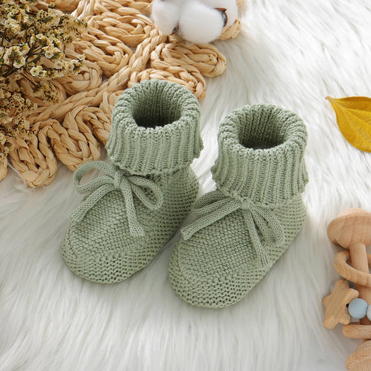 Baby First Walkers Breathable Anti-slip Knitted Newborn Infant Boys Girls Solid Booties Prewalkers 0-18m Toddler Unisex Footwear