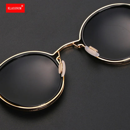 KLASSNUM Men Polarized Sunglases 2023 Luxury Design Metal Round Frame Sun Glasses Women Retro UV400 Shades Classic Eyewear New