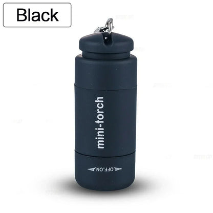 USB Rechargeable LED Multifunctional Strong Light Pocket Keychain Flashlight Waterproof Outdoor Hiking Camping Mini Flashlight