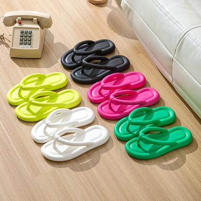 Soft Sole Platform Flip Flops Women Summer Beach Non Slip Cloud Slippers Woman Thick Sole Clip Toe Bathroom Slides Sandals