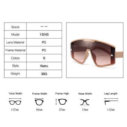 Fashion Classic Sunglasses Men Women Luxury Brand Oversize Transparent Red Aviator Sunglasses Female Shades One Piece Sunglasses