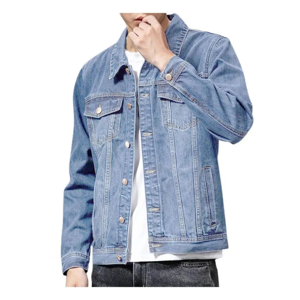 Men's Casual Cotton Denim Jeans Coat