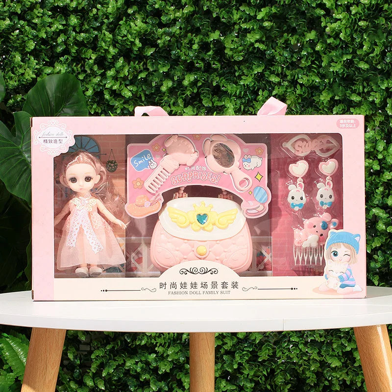 Toys BJD Doll for Girls Gifts Princess Bag Pet Shop Bicycle Joint Movable Full Set DIY Toy Children's Toy Birthday Christmas