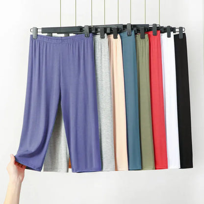 XL to 8XL summer Modal leggings calf Length High waist Large size Stretch Casual Slimming Basic short Pants sleep pants