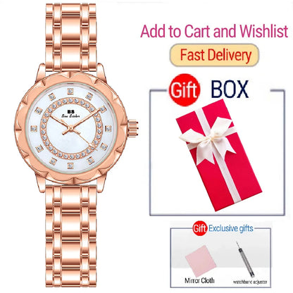 Luxury Brand Diamond Women Watch Rhinestone Elegant Ladies Watches Rose Gold Clock Wrist Watches For Women relogio feminino