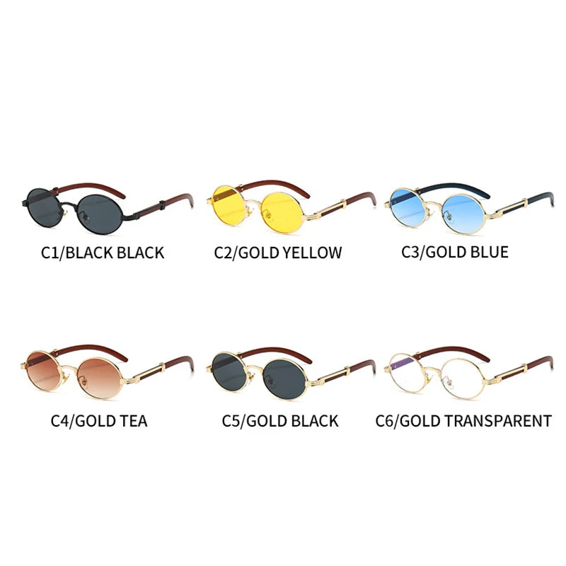 Sexy Brand Oval Sunglasses Women Fashion Punk Round Sun Glasses For Female Sexy Ladies Metal Small Frame Eyewear Shades Oculus