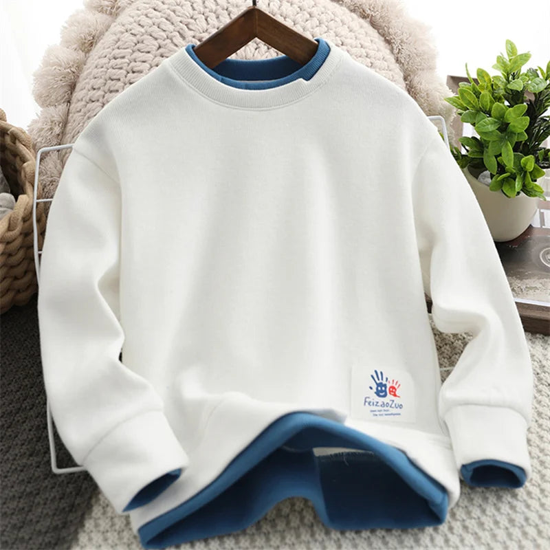 Boys Hoodies Sweatshirts Cotton Tops Outwear 2023 Fashion Spring Autumn Windproof Kids Teenagers Children's Clothing