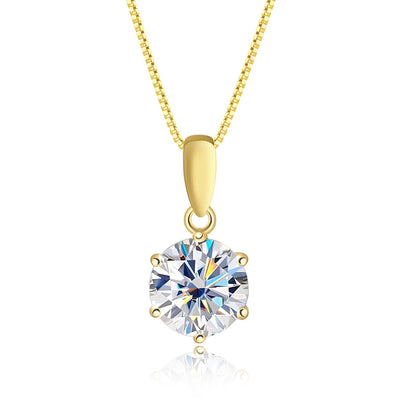 1CT 2CT D Color Moissanite Necklace Flawless Sparkly Simulated Diamond Pendant