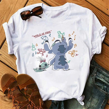 stitch T Shirt Women Summer Tops Cartoon