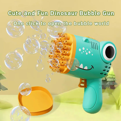 40 Hole Dinosaur Bubble Handheld Bubble Machine, Electric Bubble Gun Outdoor Wedding Party Toy(without Bubble Water)