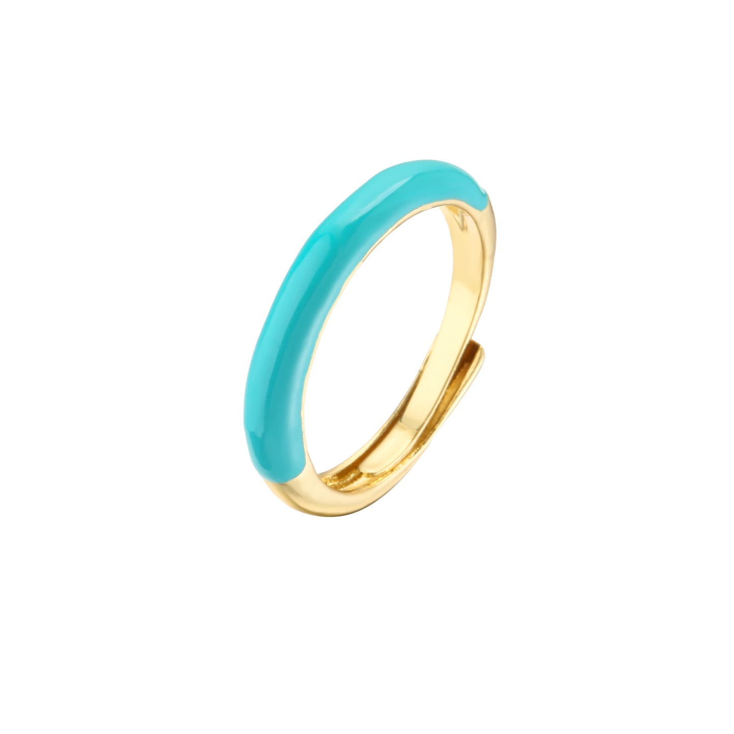 HECHENG，Lady New Fashion MultiColor Enamel Rings For Women Smooth Simple Metal Finger Rings Wholesale Accessories Gifts