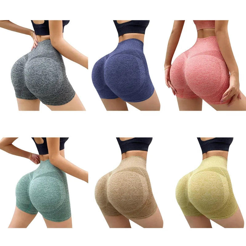 Womens Yoga Shorts High Waist Push Up Workout Shorts Fitness Yoga Lift Butt Fitness Lady Yoga Gym Running Short Pants Sportswear