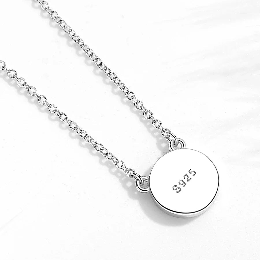 KALETINE Charm 925 Sterling Silver Necklace Blue Opal Africa Map Round Pendant Necklace For Women Fine Jewelry Accessories Gifts