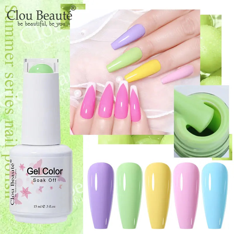 Clou Beaute Gel Nail Polish Pretty Color Salon Professional Sugar Nails Art Gels Varnish Soak Off UV LED 15ml Gel Polish Lacquer