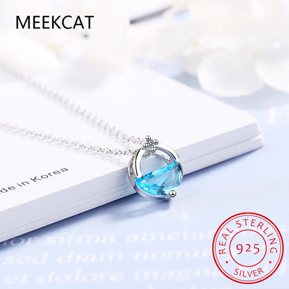 1CT D Color Real Moissanite Spring Water Round Pendant Necklace For Women Lab Diamond S925 Sterling Silver Fine Jewelry Gift