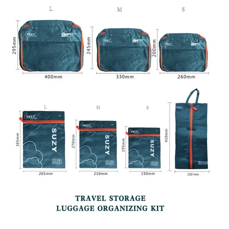 7/6 Pieces Set Travel Organizer Storage Bags Suitcase Portable Luggage Organizer Clothes Shoe Tidy Pouch Packing Storage Cases