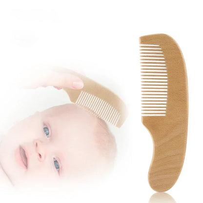 Newborn Baby Wooden Brush Baby Natural Wool Comb Newborn Hair Brush Infant Head Massager Portable Bath Brush Comb for Kids