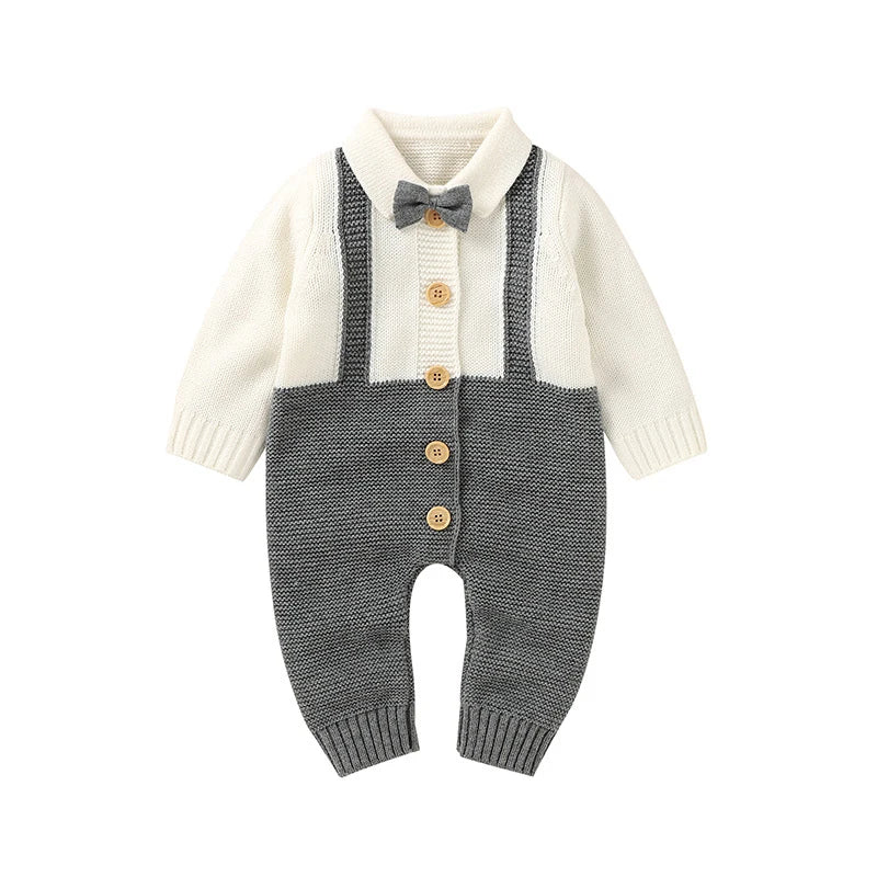 Winter Warm Knitted Baby Rompers & Shoes + Gloves