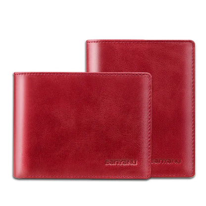 Cross Vertical Wallets for Women Genuine Leather