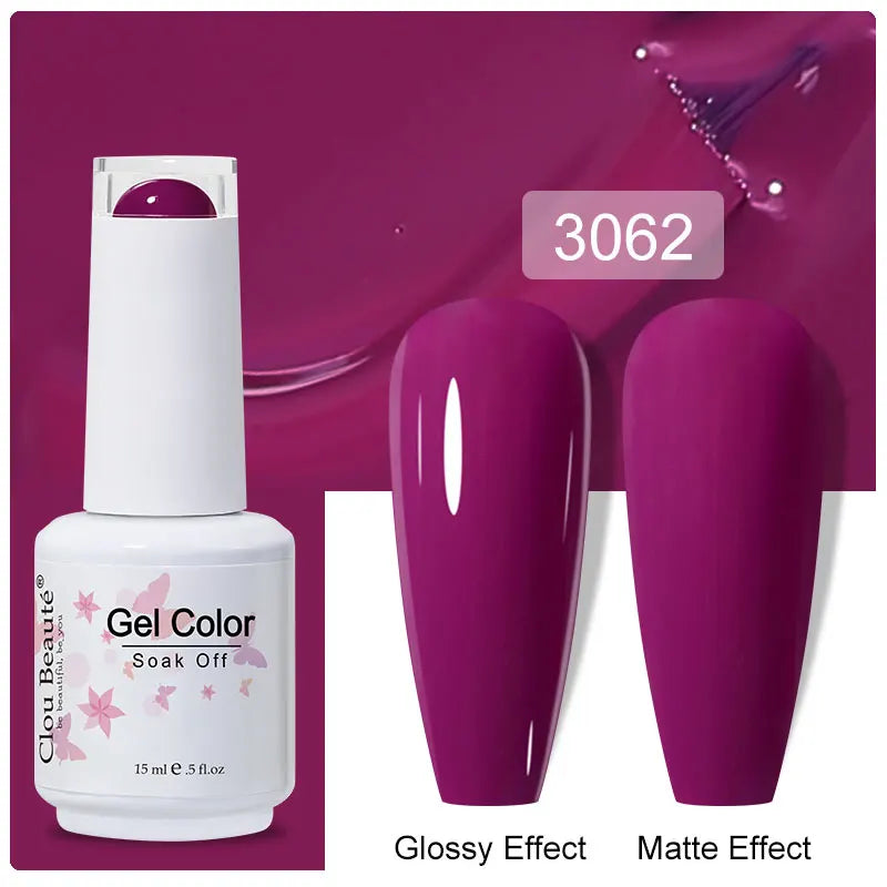 Clou Beaute Gel Nail Polish Pretty Color Salon Professional Sugar Nails Art Gels Varnish Soak Off UV LED 15ml Gel Polish Lacquer