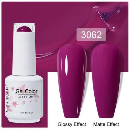 Clou Beaute Gel Nail Polish Pretty Color Salon Professional Sugar Nails Art Gels Varnish Soak Off UV LED 15ml Gel Polish Lacquer