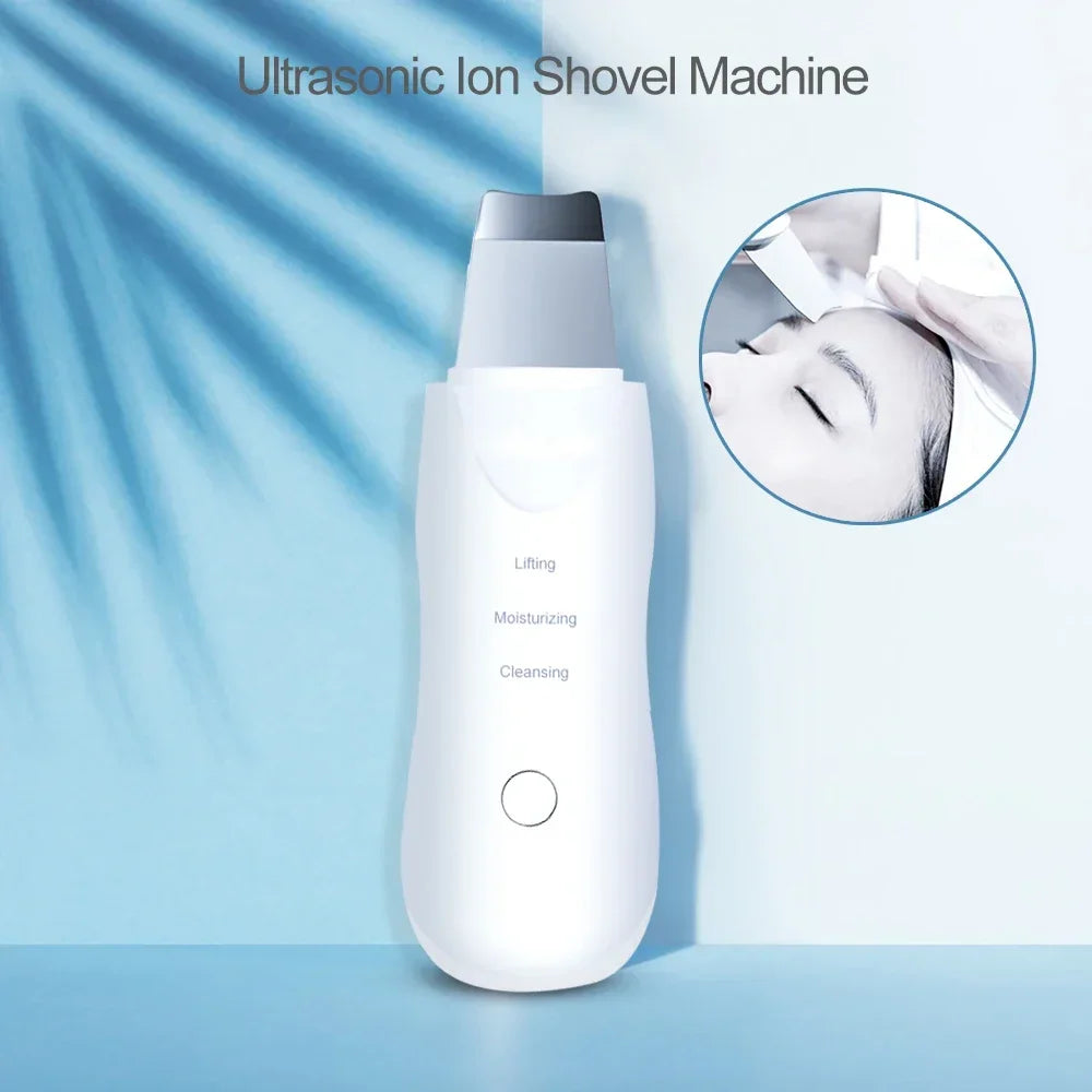 Professional No Ultrasonic Facial Skin Scrubber Ion Deep Face Cleaning Peeling Rechargeable Skin Care Device Beauty Instrument